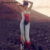 الفساتين غير الرسمية Jacuqeline Summer See من خلال السباغيتي حزام الأزهار الطباعة Maxi Dress Women Sexy Mesh Holiday Long Beach Party Formits