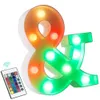 Juldekorationer Färgglada LED -markeringsbrev med avlägsna lysande nummer Lampfest Bar Sign Night Light Wedding Party Juldekor 231013