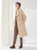 Women's Wool Blends Autumnwinter Tidig vårsäsong 100 Pure Fine Double Sided Fabric High End Temperament Coat Mid Längd 231012