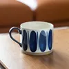 Tasses Unique peint à la main sous glaçure en céramique noir et blanc tasse à café 500 ml grand petit déjeuner lait thé tasses cuisine Drinkware cadeau 231013