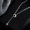 Pendant Necklaces Fashion Clavicle Chain Women Light Luxury Design Matte Moon Tassel Summer Star Necklace Jewelry Gift