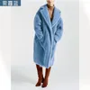 Women's Fur 2023 Lapel Faux Warm Long Coat Women Sleeve Thick Teddy Bear Female Casual Loose Oversize Outwears