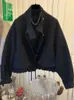 Mieszanki kobiet stojak sprężynowy Kurtka obrońca swobodny krótki płaszcz dla kobiet guziki luźne bombowce 2023 Streetwear 231013
