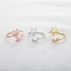 10pcs Lot Cute Fox Pierścień Złote Srebrne Rose Gold Fox Pierścienie Unikalne pierścienie Regulowane Pierścienie Pierścienie Pierścienie Zwierzęta Pierścienie Śliczne pierścienie Cool R321M