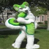 2018 novo verde husky fursuit traje da mascote de pelúcia tamanho adulto halloween natal festa costumes258k