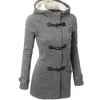 Trenchs de femmes manteaux 2023 décontracté femmes manteau automne fermeture éclair à capuche femme longue corne bouton vêtements d'extérieur dames top plus taille s-5xl