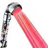 Bathroom Shower Heads Romantic 7 Colors Water Temperature Sensor LED Light Bathroom Filter Showers 231013