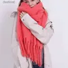 Bufandas Nuevas Mujeres Gruesas Mantón Envuelve Bufanda Invierno Cálido Moda Color Sólido Pashmina Bufandas Borla Larga Hijab Estolas Bufanda Mujer BufandaL231013