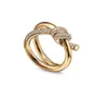 Designer Ring Ladies Rope Knot Luxury With Diamonds Fashion Rings for Women Classic Jewelry 18K