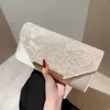 Evening Bags Elegant Retro Lace Envelope Clutches For Women 2023 Autumn Wedding Party Bridal Banquet Femme Handbag