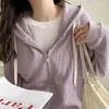 Women's Jackets Hooded Women Zipper Fashion Loose Casual Vintage Ins Korean Style Solid Students All-match Sporty Streeetwear Unisex