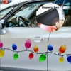 6 Pièces Décorations de Voiture de Noël Autocollants Réfléchissants d'Aimant de Réfrigérateur de Noël Boule Lumineuse Gnome Baies Aimants Autocollants Réfléchissants de Voiture pour Fourniture de Fête de Vacances