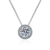 Chaînes AZ211-X Lefei Fashion Trendy Luxury Classic Moissanite Diamond-Set Collier rond pour femmes 925 Silver Party Charms Bijoux Cadeau