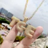 A-Z Custom Name Bubble Letters Necklaces Mens Fashion Hip Hop Jewelry Iced Out Gold Silver Initial Letter Pendant Necklace195h