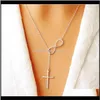 Pendentifs bijoux femmes infini croix chanceux numéro huit pendentif colliers ras du cou déclaration bavoir chaîne collier Lz924 Edi280H
