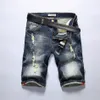 Short en jean Slim pour hommes, Bermuda déchiré de marque, Capri d'été pour motard, vêtements de styliste, trou en Denim, demi-ensemble, Short2940