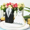 Gift Wrap 20Pcs/Lots Groom And Bride Wedding Dresses With Ribbon Candy Box Favor Gifts Bag DIY Souvenirs S