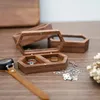 Jewelry Pouches Wooden Ring Box Glass Cover Holder Case Diamond Pair Knot Marriage Proposal Ceremony Gift Earrings Storage