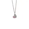 Pendant Necklaces Selling Silver Color Fashion Personality Dual Peach Heart Women's Sweet Necklace Gift XL1172
