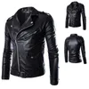 Men's Leather Faux PU Jacket Men Zip Lapel Collar British Punk Rock Outwear Coats Vintage Winter Thick Warm Casual Motorcycle Jackets 231012