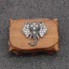 Vintage Rhinestone Elephant Brooch Bronze Animal Brooches For Women Men Denim Suit Sweater Collar Pin Button Badge Broche189j