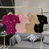 Women's Knits Summer Vintage Sweet Cute V-Neck Temperament Shoulder Pads Stretch Short Cection Knitted Cardigan Top