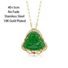 Pendant Necklaces Exquisite Emerald Imitation Jade Smiling Maitreya Buddha Guard For Women Girls Lucky Jewelry Birthday Gift248a
