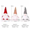 Juldekorationer Sequin Christmas Gnomes Plush With LED Lighting Beard Handmade Plush Elf Doll Gnome Ornament Juldekorationer Hemdekor 231013