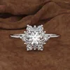 Bröllopsringar Snöflinga för kvinnor Creative Aesthetic Cubic Zirconia 3 Color Gift Fashion Jewelry Wholesale KCR068