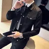 Kurtki męskie Wysokiej jakości wzór drukowania skórzane mężczyźni marka szczupła lapel pu motocyklowa moda moda Casual Business Coat Clothing