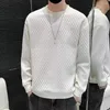 Men's Sweaters Men Spring Casual Sweater Cozy Winter Thick Knitted Round Neck Pullover With Waffle Texture Warm Loose For