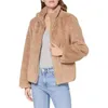 ZXRYXGS-chaquetas de piel sintética para mujer, ropa de otoño e invierno con cremallera y cuello levantado, abrigo superior, tendencia de temperamento, 2023