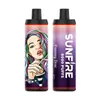 Originele e-sigaret Sunfire vape bladerdeeg 7k 8000 trekjes damp e-sigaretten 600 mah oplaadbare batterij 18 ml Wegwerp vpae Met nachtclub LED-display 0.6Ω MESH Coil Ecig