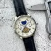2023 nowe luksusowe zegarki męskie Tourbillon trzy szwy Automatyczny zegarek mechaniczny Wysokiej jakości europejska najlepsza marka faza faza skórzany pasek modny styl sportowy