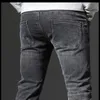 Mens Designer Jeans Distressed Ripped Biker Slim Fit Motorcycle Bikers Denim For Men s Fashion Mans Black Pants pour hommes2283