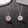 Fashion Snowflakes Pendant Necklace Women S925 Cubic Zirconia Designer 925 Sterling Silver Clavicular Chain Jewelry Gifts J998 with box