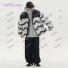 2023 mais novo masculino jaqueta outono e inverno gola puffer jaquetas casaco bordado t n f lapela com capuz zíper casual curto pequeno m 5xl