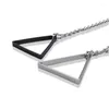 Pendentif Colliers Punk Triangle pour hommes garçon géométrique carré en acier inoxydable collier mode mâle bijoux cadeau