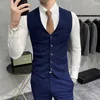 Costumes pour hommes costume de haute qualité (costume gilet pantalon) trois pièces élégant confortable et rayé tenue d'affaires décontractée