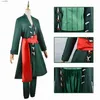 Temadräkt Kom cosplay Anime Roronoa Zoro Kom Kimono Robe Wig Party Christmas Halloween Setl231013