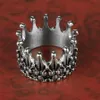 Mens Vintage Nobility King Crown Ring Silver Color 316L Stainless Steel Biker Rings Punk Fasion Jewelry Gift For Men Cluster1999