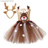 Tema Kostüm Geyiği Kız Bebekler İçin Gelir Çocuklar İçin Noel Elbisesi Cadılar Bayramı Ren Geyiği Tül Tutu Elbise Doğum Günü Prenses Giysileri T231013