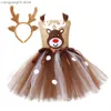 Tema Traje Veado Vem para Bebê Meninas Vestido de Natal para Crianças Halloween Vem Rena Tulle Tutu Vestido Aniversário Princesa Roupas T231013