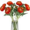 Fleurs décoratives artificielles avec soie de renoncule au toucher réel, paquet de 10