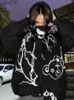 Foulards japonais créatif Kawaii dessin animé imprimé tricoté femmes écharpe Kpop gothique hip hop drôle Y2K noir hommes écharpe L231013