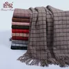 Lenços marca de luxo real lã homens cachecol inverno cashmere unisex foulard masculino pashmina xale borla bufandas hombre echarpe 231012