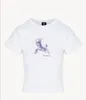 Лето 2023 года. Женская дизайнерская футболка с 3d цифровым принтом. Эластичная одежда. Белые футболки. Модные топы. Хлопчатобумажная эластичная футболка с короткими рукавами.