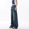 Damskie dżinsy WCFCX Studio Harajuku prosto dla kobiet w stylu chłopaka