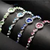 Link Bracelets Fashion Heart Of The Ocean Sea Crystal Classic Rhinestone Charms Bangles Bracelet Women Bridal Jewelry Gifts