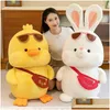 Animais de pelúcia de pelúcia óculos de sol pato bonecas brinquedos de pelúcia bonito pequeno coelho enviar meninas para brinquedos presentes animais de pelúcia dhlnp